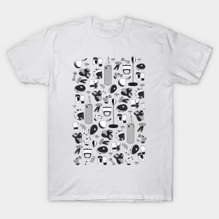 Martial Arts Pattern (black and white) T-Shirt